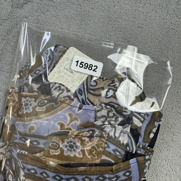 Free People Tank Top Womens Medium Paisley Floral Halter Blouse Boho OB1466656 - Picture 10 of 11